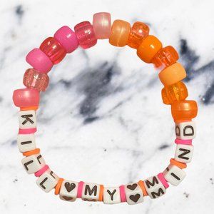 Louis Tomlinson Kill My Mind Handmade Orange and Pink Beaded Kandi Bracelet